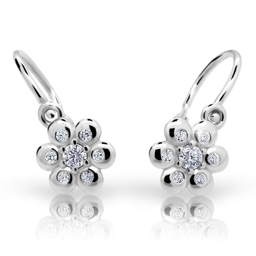 Dětské naušničky zlaté Cutie Jewellery C2247B CZ White