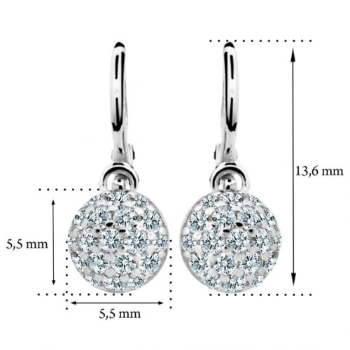 Dětské náušnice bílé zlato Cutie Jewellery C2150B-Rozměry