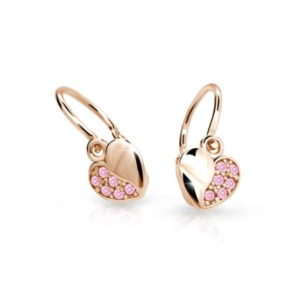 Náušničky pro děti ze zlata C2160R-Pink
