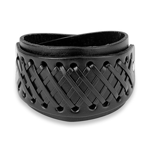 Pánský kožený náramek SESL0215-BK