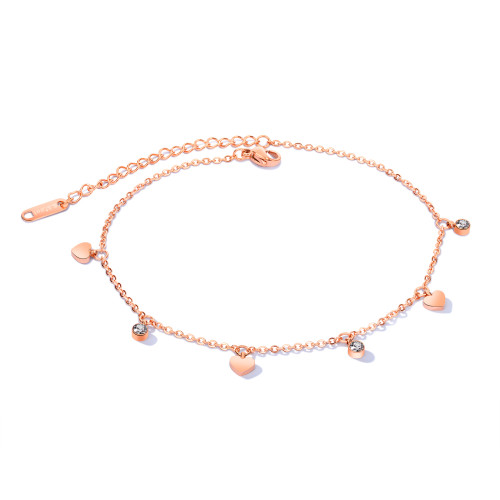Ocelový řetízek na kotník JCFGZ060-Rose Gold