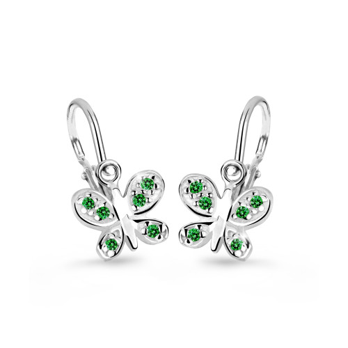 Dětské náušnice se zirkony Cutie Jewellery C2748B-Zelená
