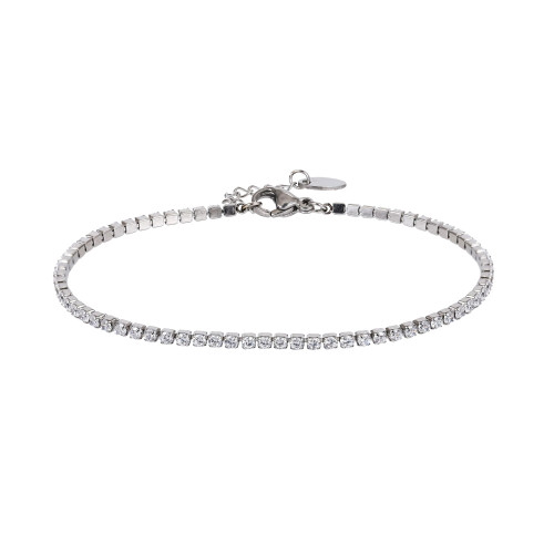 Minimalistický náramek z chirurgické oceli se zirkony MBSS220-175