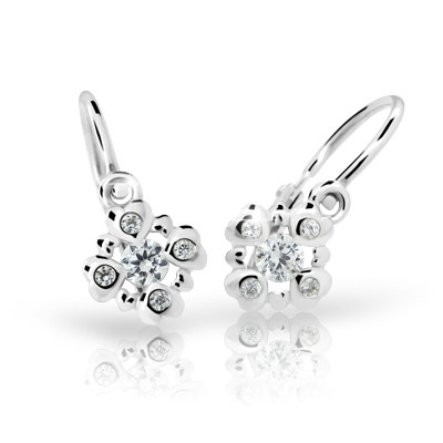 Zlaté naušnice dětské Cutie Jewellery C2253B CZ White