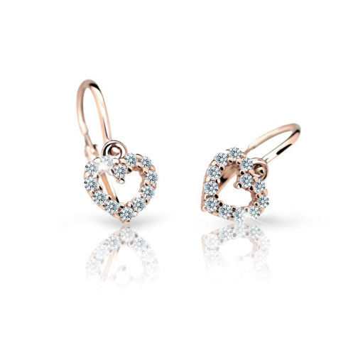 Zlaté dětské náušnice Cutie Jewellery C2157R-White