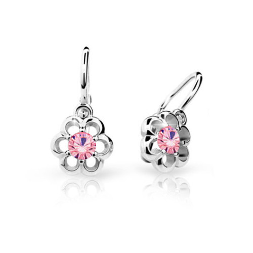 Dětské náušnice Cutie Jewellery C1947B Pink -Bílé zlato 585/000
