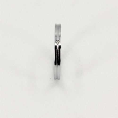 Minimalistický dámský ocelový prstýnek s diamantem GRSD27