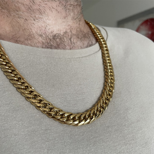 Zlatý náhrdelník chirurgická ocel WJHN83GD