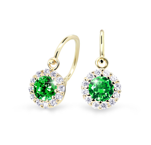 Zlaté dětské náušnice Cutie Jewellery C2745Z-Green