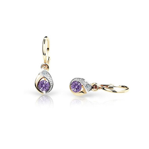 Zlaté dětské náušnice C1898Z-Ametyst