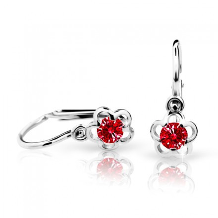 Zlaté dětské náušničky Cutie Jewellery C1945B-Ruby Dark