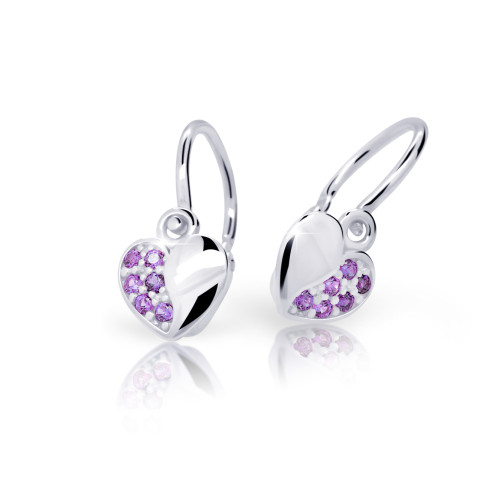 Dětské naušnice zlaté Cutie Jewellerly C2160B-Ametyst