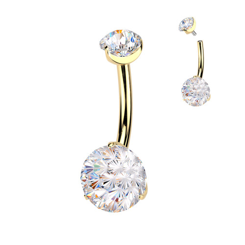 Pozlacený titanový piercing do břicha SETIN61-GD