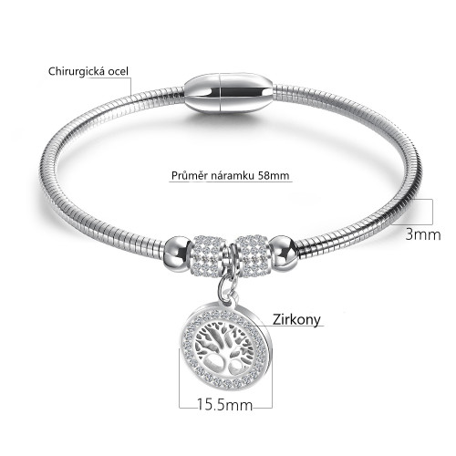 Pevný náramek chirurgická ocel JCFGH925