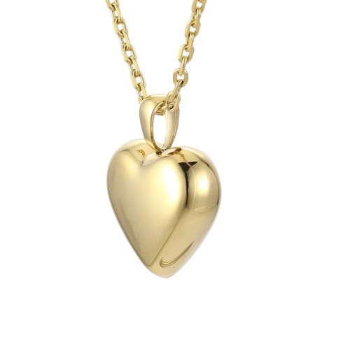 Zlatý náhrdelník srdíčko z chirurgické oceli PSS1318