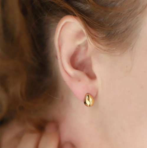 Stylové dámské pozlacené náušnice z chirurgické oceli MESS76