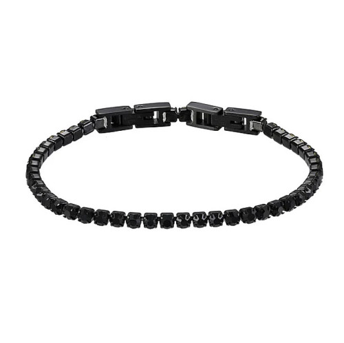 Černý tenisový náramek z chirurgické oceli MBSS19BC-JET