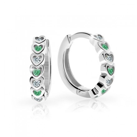 Dětské náušnice kroužky bílé zlato Cutie Jewellery C3341B-Mint Green