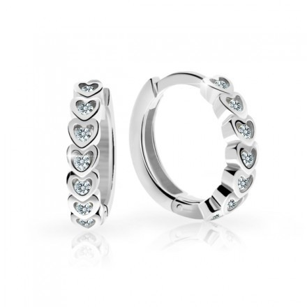 Dětské náušnice srdíčka z bílého zlata Cutie Jewellery C3341B-White