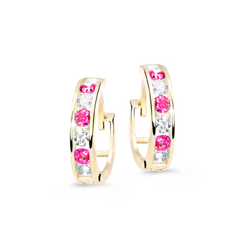 Zlaté dětské náušnice kroužky C3345Z-Malinová