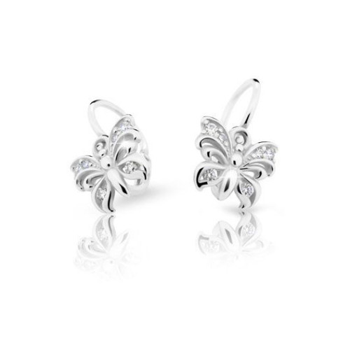 Dětské náušnice z bílého zlata Cutie Jewellery C2226B CZ White