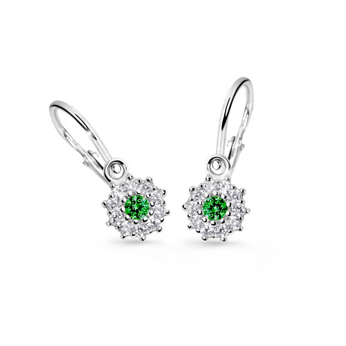 Zlaté dětské náušnice Cutie Jewellery C2749B-Zelená