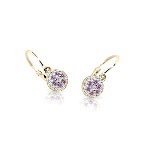 Dětské náušnice zlaté Cutie Jewellery C2150Z-Ametyst