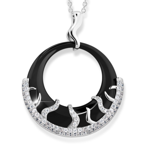 Náhrdelník pro ženy z keramiky a stříbra Cerafi FIAMME 320