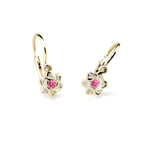 Dětské naušnice zlaté Cutie Jewellery C2149Z-Tcf Red