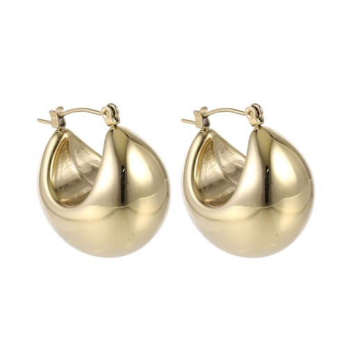 Pozlacené kruhové náušnice z chirurgické oceli MESS59