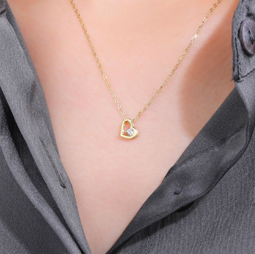 Pozlacený stříbrný náhrdelník srdíčko 3142940001