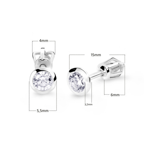 Náušnice bílé zlato se zirkony Z8003B