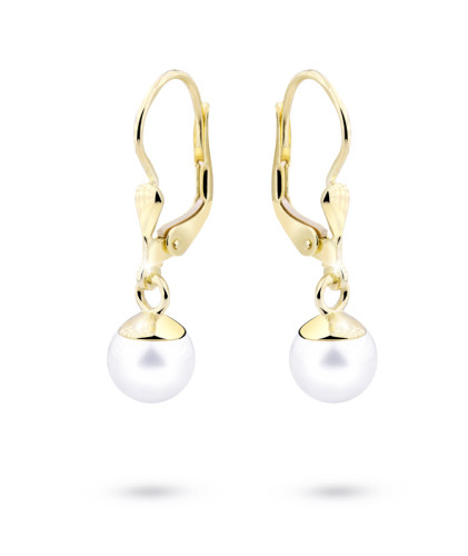 Zlaté náušnice perly Z3014Z