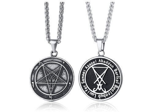Ocelový náhrdelník pentagram JCFPN1161BS