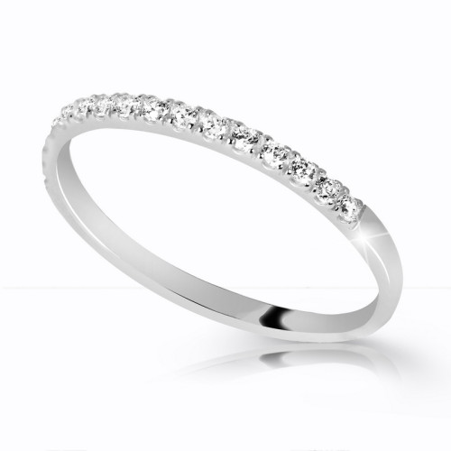 Prstýnek bílé zlato se zirkony Z6484W