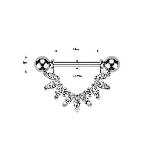 Stylový piercing do bradavky SEKSQ0172