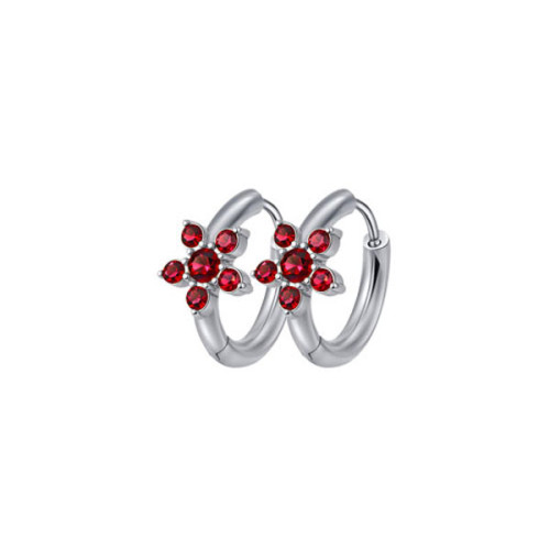 Náušnice kroužky chirurgická ocel WJHE1235ST-Ruby Dark