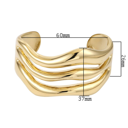 Pozlacený náramek bangle z chirurgické oceli MBSG29GD