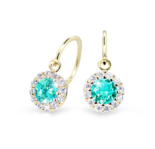 Zlaté dětské náušnice Cutie Jewellery C2745Z-Mint Green