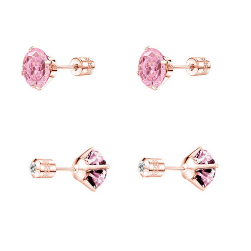 Náušnice pecky z chirurgické oceli WJHE1240RDC-Pink