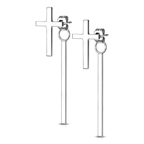 Dlouhé ocelové náušnice 3623-Steel