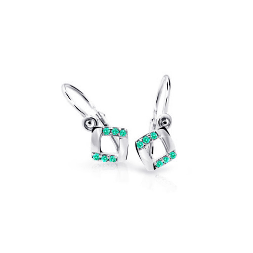 Zlaté dětské náušnice C2268B-Mint Green