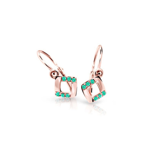 Dětské zlaté naušnice C2268R-Mint Green
