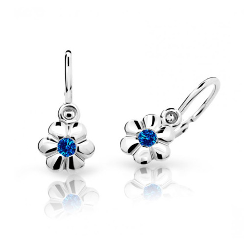Dětské naušničky z bílého zlata Cutie Jewellery C1736B-Tmavě modrá