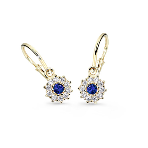 Náušnice pro miminko zlaté Cutie Jewellery C2749Z-Modrá
