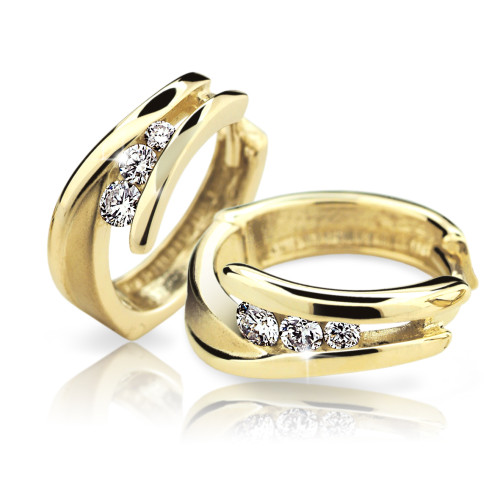 Zlaté náušnice s kamínky Cutie Jewellery Z6433Z
