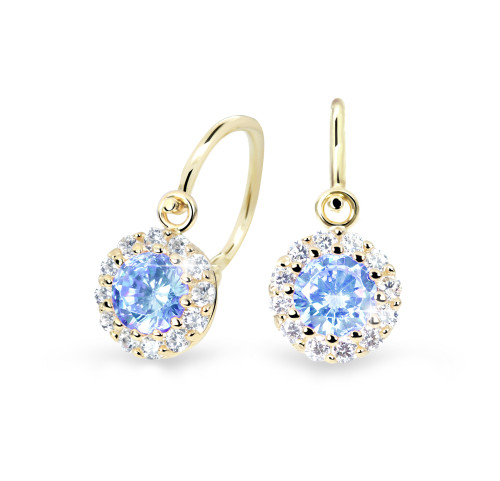 Zlaté dětské náušnice Cutie Jewellery C2745Z-Arctic Blue