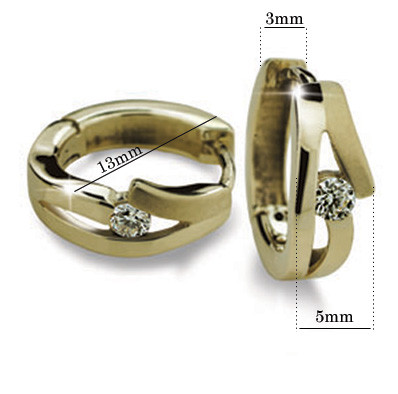 Náušnice zlaté kroužky se zirkony Z6483