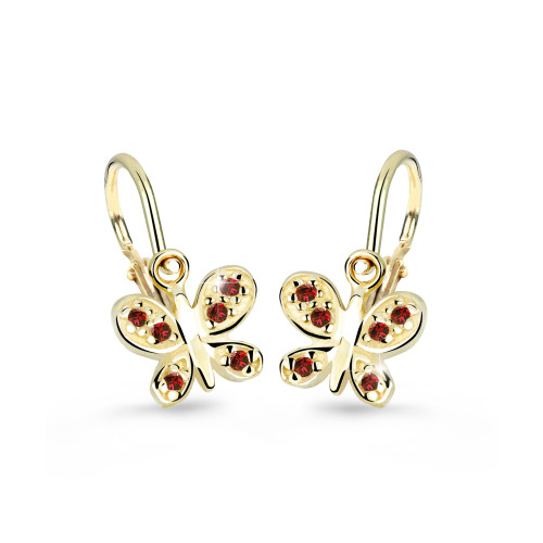 Dětské náušnice zlaté Cutie Jewellery C2748Z-Červená