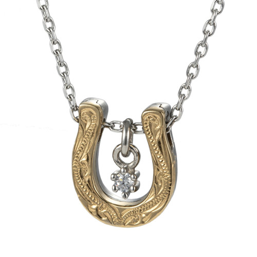 Náhrdelník z chirurgické oceli podkova pro štěstí GNSS204GD